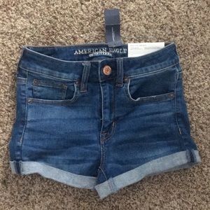 Hi Rise Medium Wash Shorts